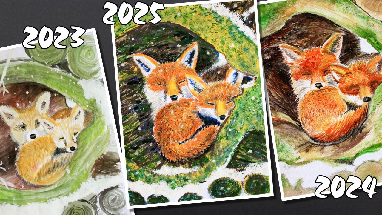 Take the heart and footsteps along the journey 💖👣Tempera Painting Timelapse with Music