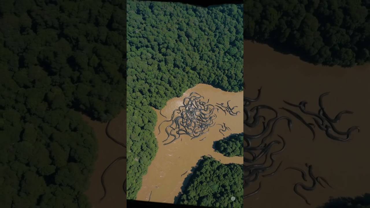 Hundreds of Giant Anacondas Discovered in Amazon River | Military Surveillance Footage Shocks