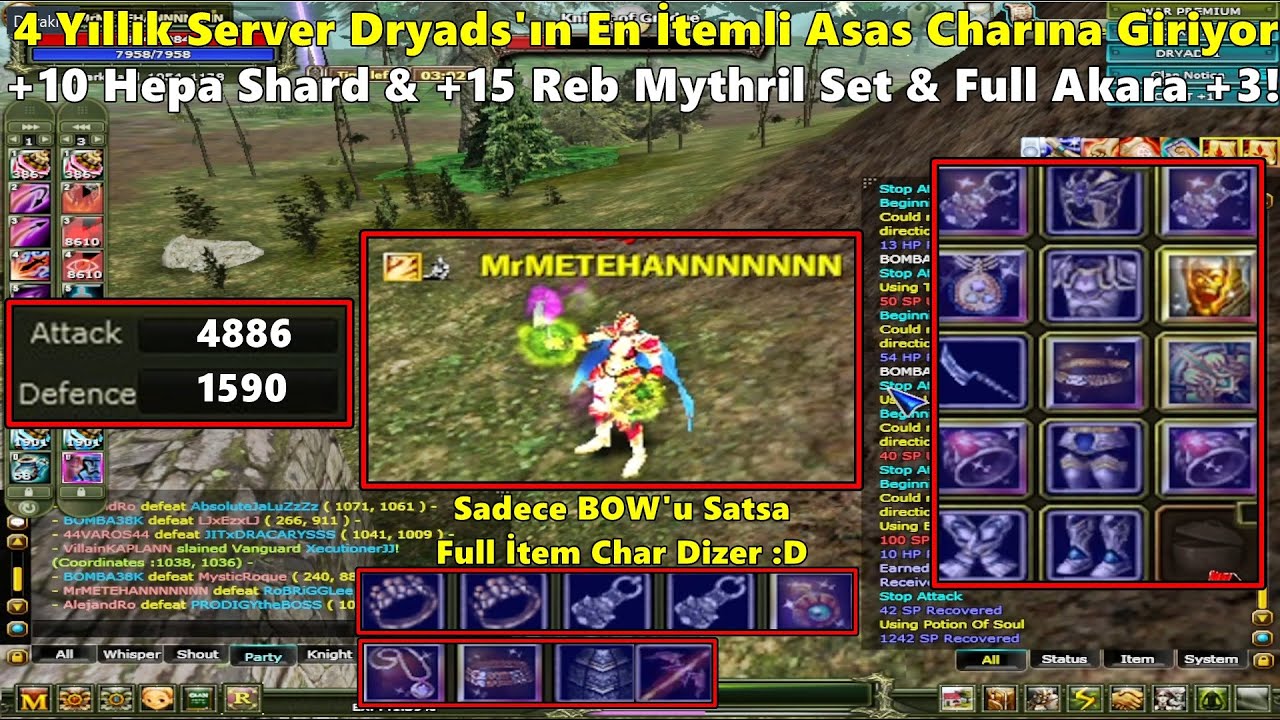 DostWeDusmaN | +10 Hepa Shard & +15 Reb Mythril & Full +3 Akara Takılı Chara Giriyor! Knight Online