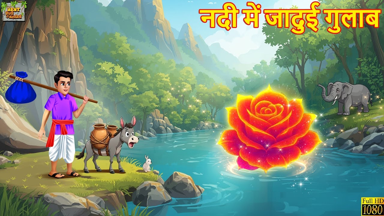 नदी में जादुई गुलाब | Nadi Me Jadui Gulab | Hindi Kahani | Moral Stories | Hindi Cartoon | Kahnaiya