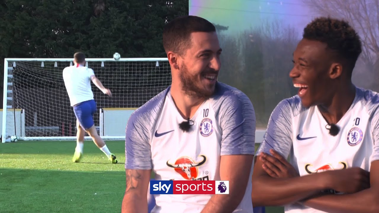 Hazard v Hudson-Odoi in Hit the Cup Challenge! | Football Challenge and Exclusive Interview