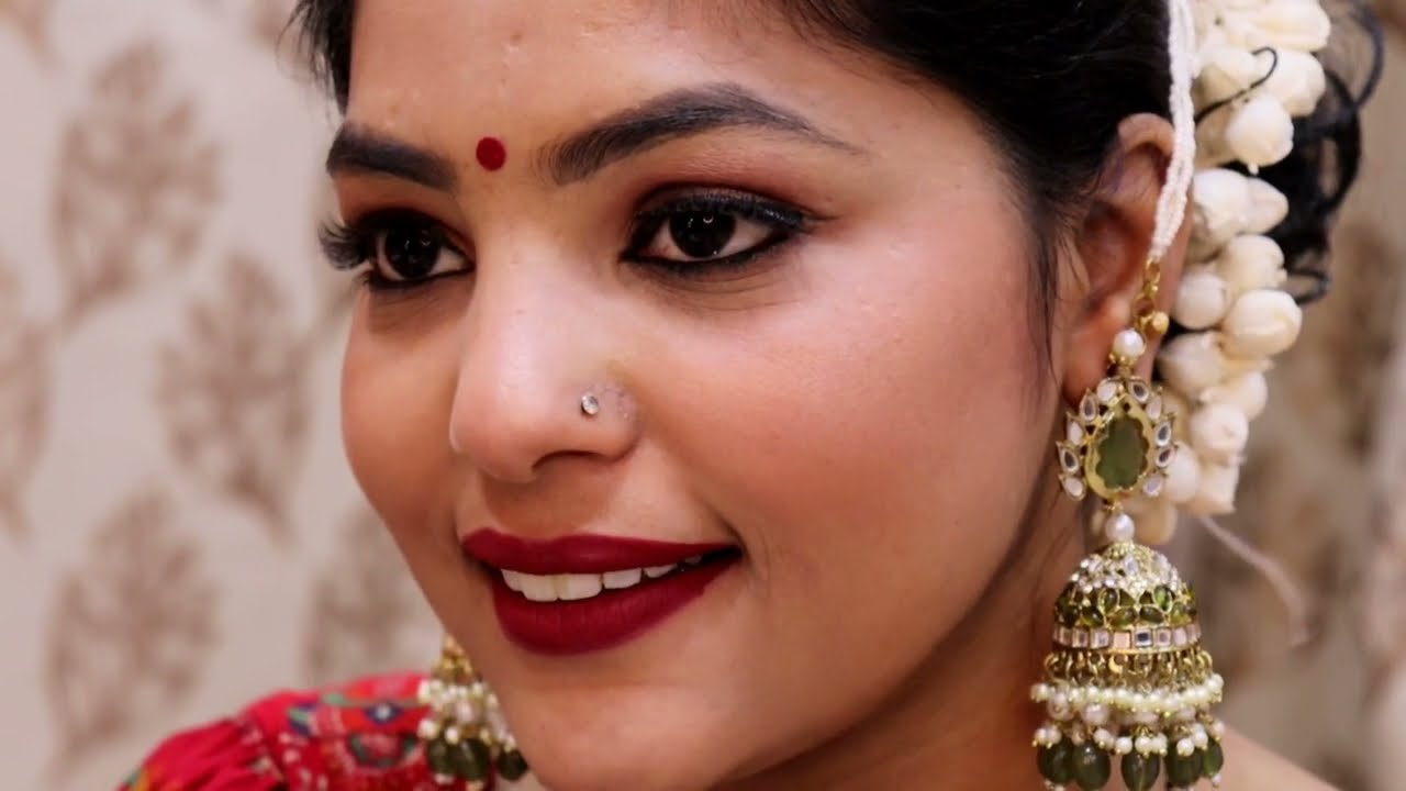 करवाचौथ makeup उनके लिए जिन्हे मेकअप नही आता look for beginners| simple & East look for all ABHIKSHA