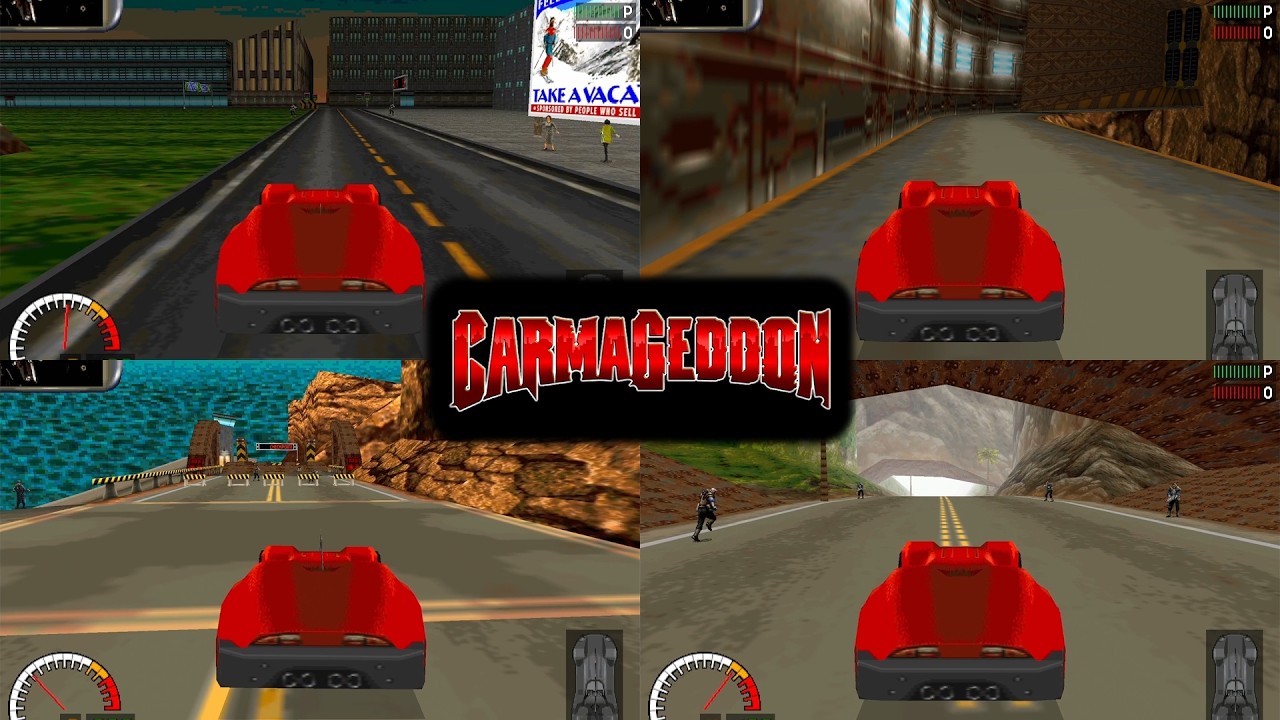 Carmageddon (DOS) - Все Гоночные Трассы