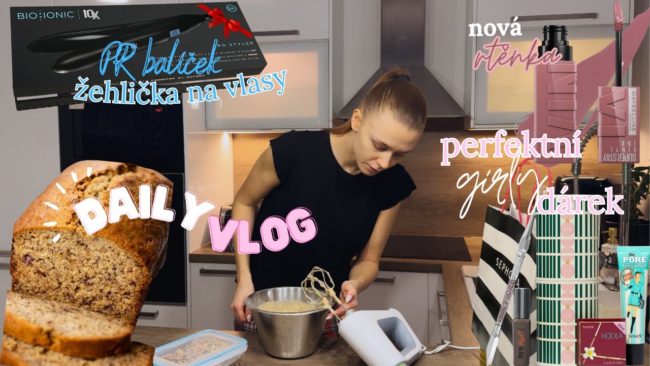 Pečeme můj legendární banana bread | A day with me vlog🎀🛍️🍞