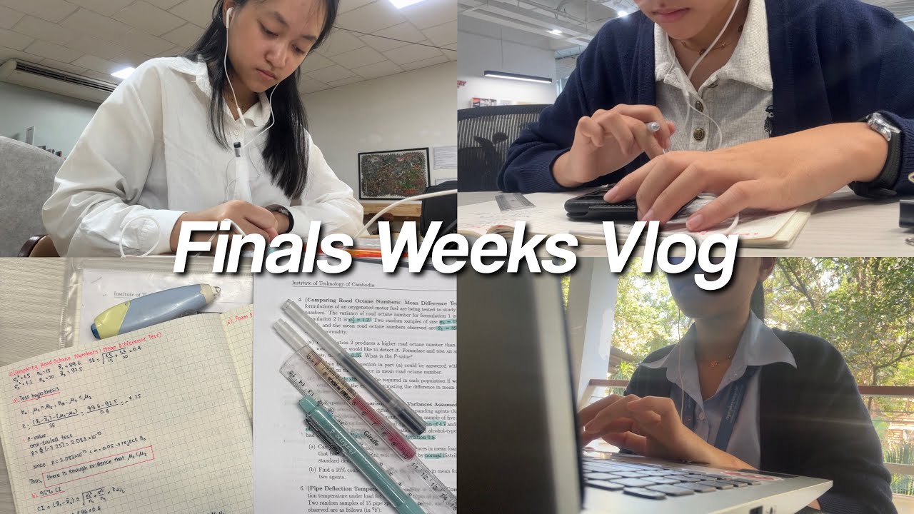 Finals Week Vlog 📚| crammings, lots of studying, library sessions, one night policy, food…