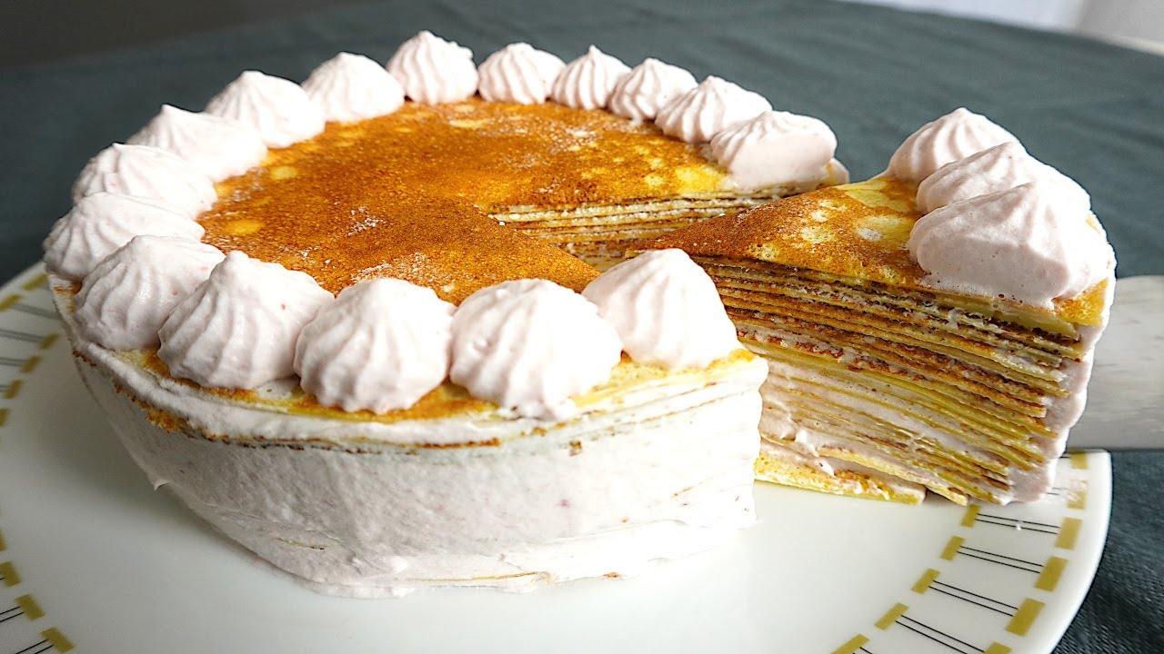 Ricetta torta di crepes panna e fragola - Strawberry crepe cake |ASMR| cakeshare