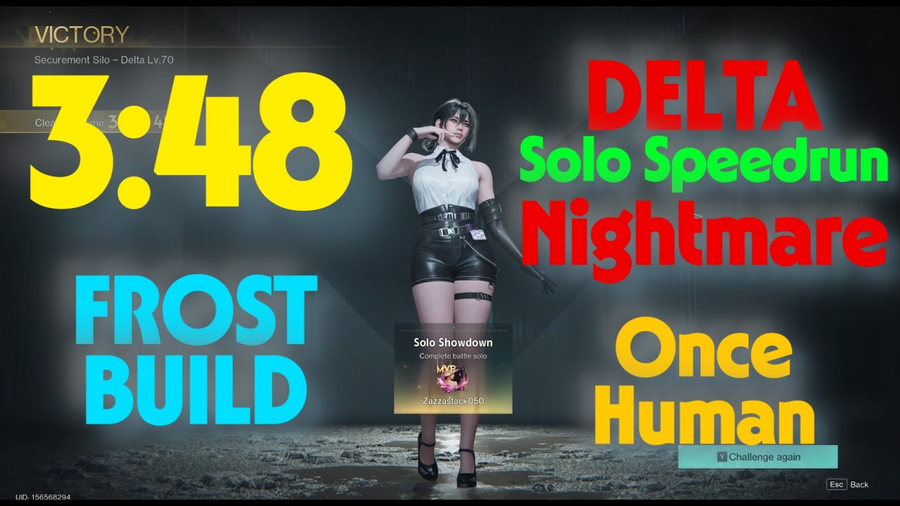 [3:48] Delta Speedrun [NM Difficulty] | Frost Vortex Build (AK + Silent Anabasis) | Once Human
