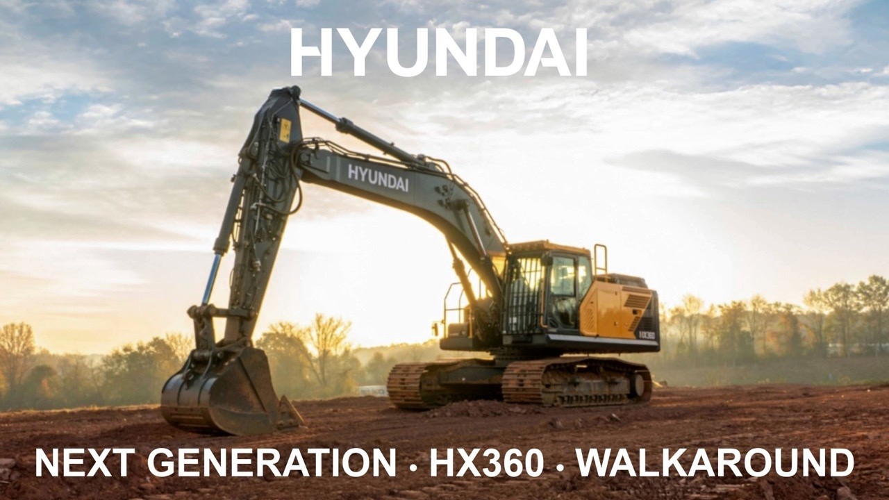 Hyundai Next Generation HX360 Excavator Machine Walkaround &bull; Overview of Cab, Tech, Design Features