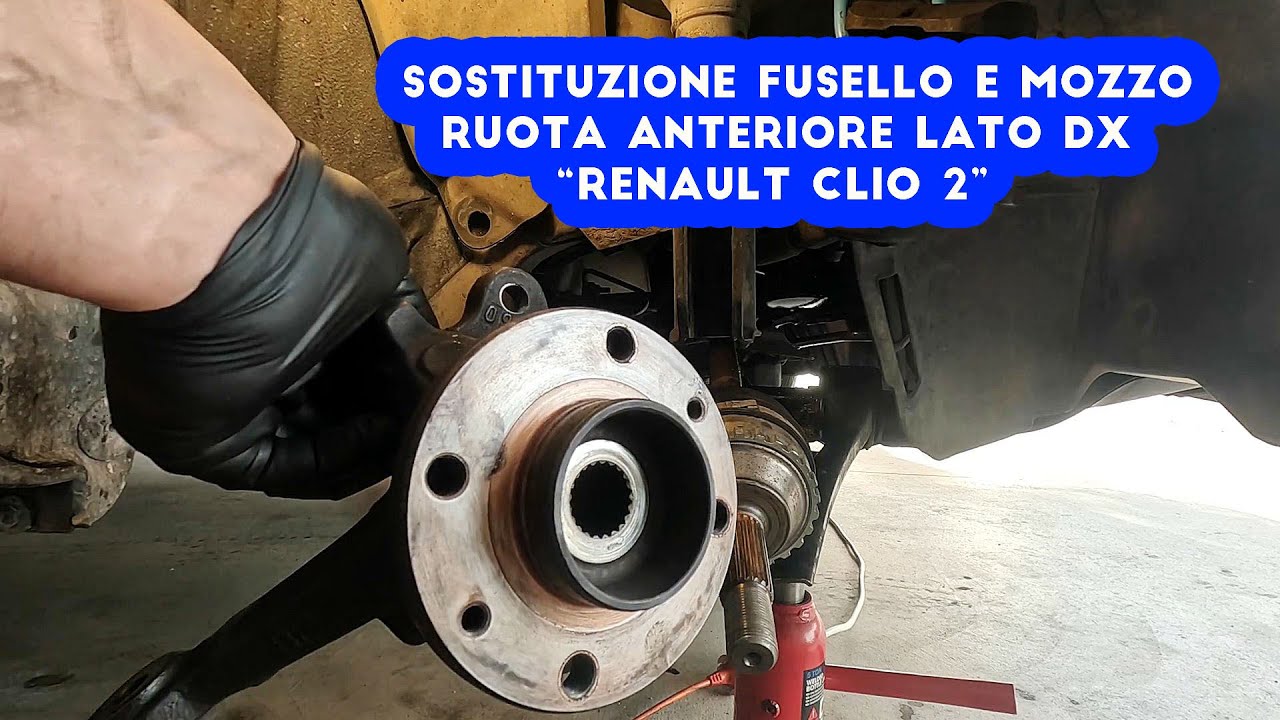 SOSTITUZIONE FUSELLO E MOZZO RUOTA DESTRA ANTERIORE: SMONTAGGIO - RENAULT CLIO 2 -