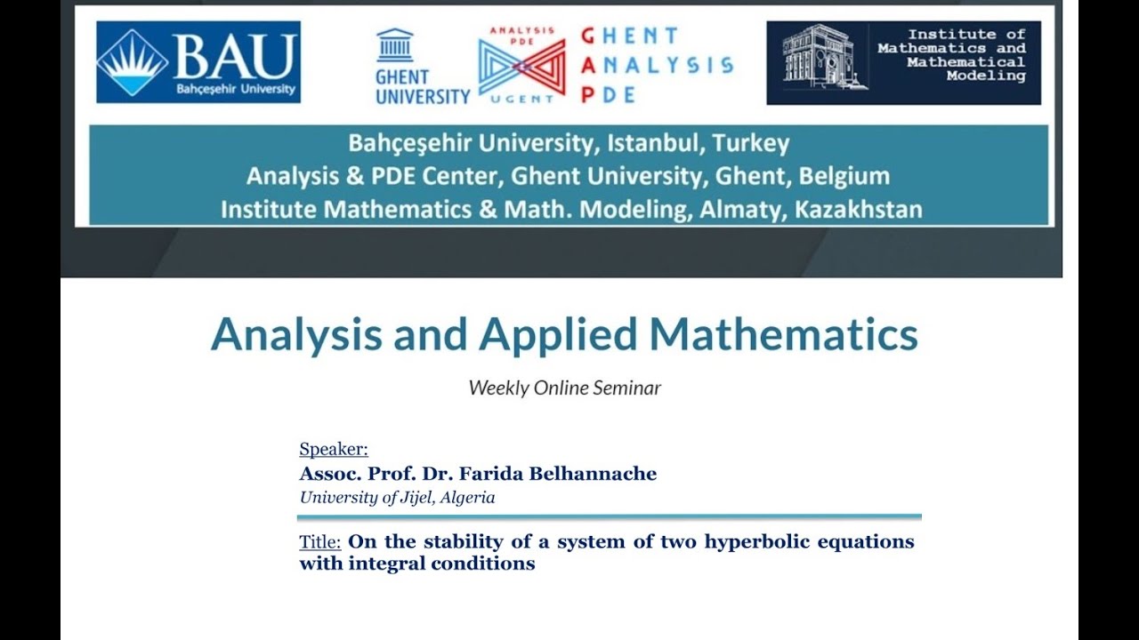 AAM Seminar - On the stability of a system of two hyperbolic equations with integral conditions