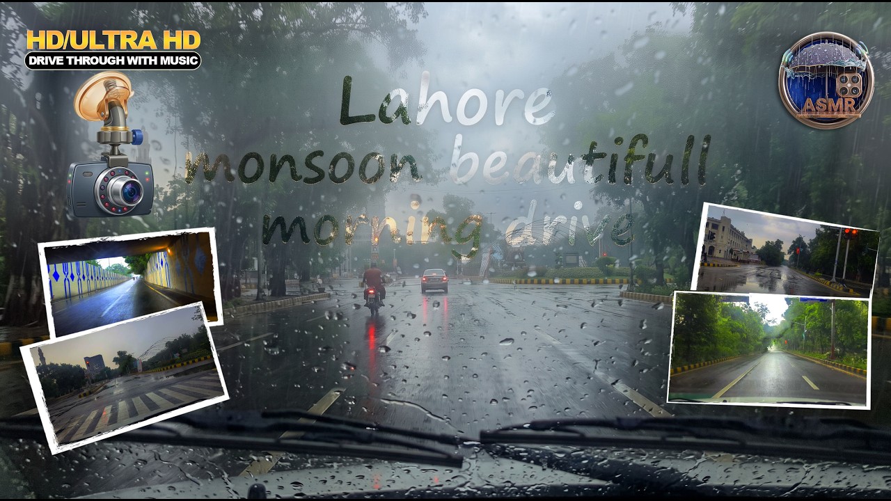 Monsoon Rain Morning Drive in Lahore | Full Scenic Route 🚗💨 | ASMR
