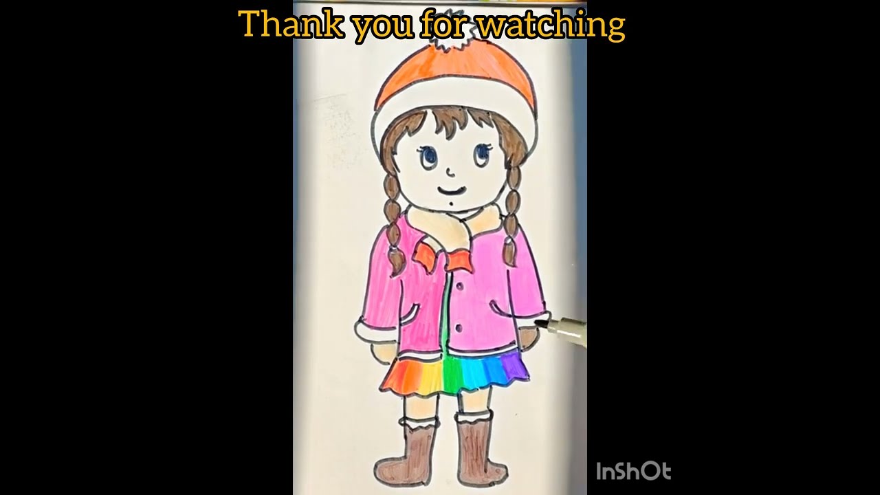 Easy Cute Winter Girl Drawing ❄️ | Drawing for Kids & Beginners