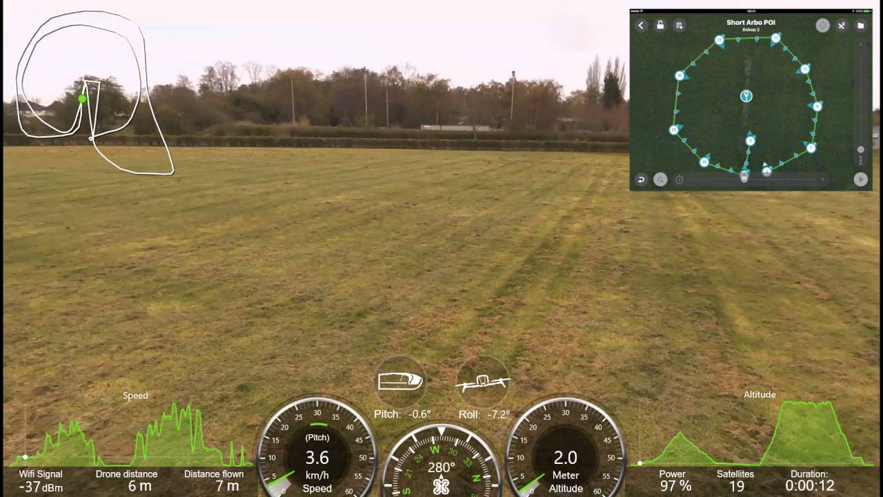 Parrot Bebop: Updated Flight-Plan walk-through with POIs
