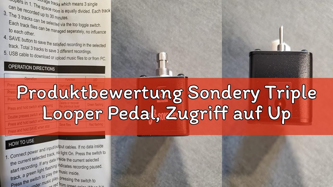 Produktbewertung Sondery Triple Looper Pedal, Zugriff auf Upload/Download von Musikdateien von/auf 3
