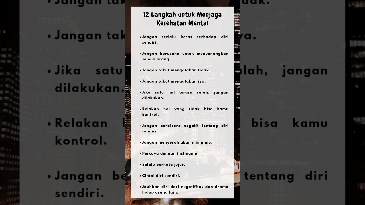 12 Tips Menjaga Kesehatan Mental