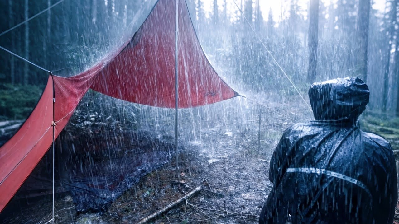 Caught in a Rainstorm: Intense Solo Camping in the Wild