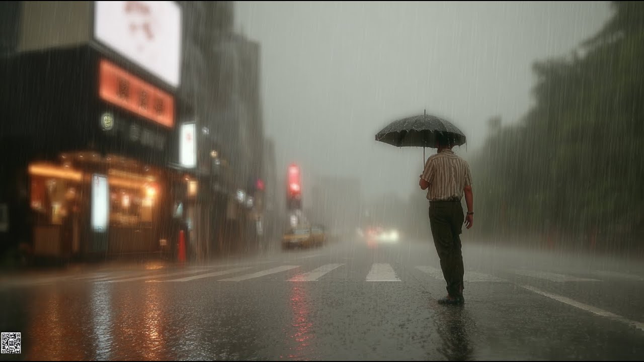 Umbrellas Are for the Rich. Walking in the Heavy Rain. Relaxing Sound for Sleep Meditation.