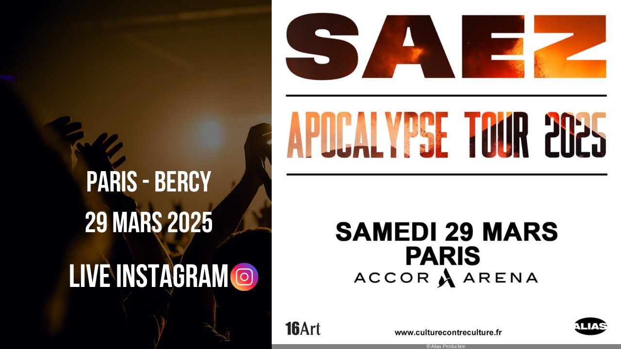 SAEZ - Paris Bercy 2025 - Apocalypse Tour🔥(Live Instagram)