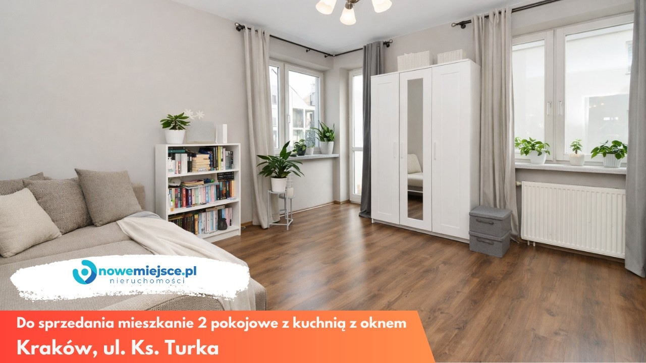 Na sprzedaż: 2-pokojowe mieszkanie w Krakowie- ul. Ks. Turka | Idealne do mieszkania lub inwestycji