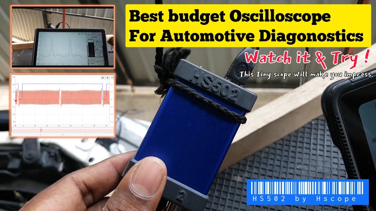 Best 2Channel Lowcost oscilloscope for Automotive Diaganosis | HS502 by Hscope with 12bit Resolution