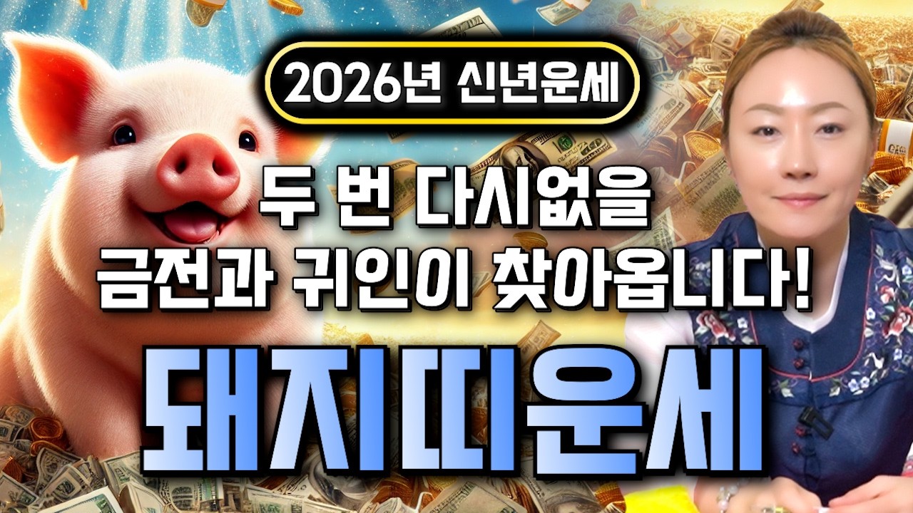 [2026년 병오년 돼지띠운세] 돼지띠 나이가 XX살이라면 2026년에 100% 대박납니다! 금전,귀인,문서운 모두 터진다! 59년생 71년생 83년생 95년생 돼지띠 운세