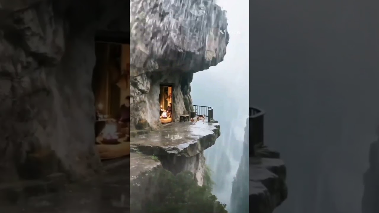 Living on the Edge Nature&rsquo;s Hidden Refuge #asmr#campfiremagic #relax#shorts #campingvibes #nature