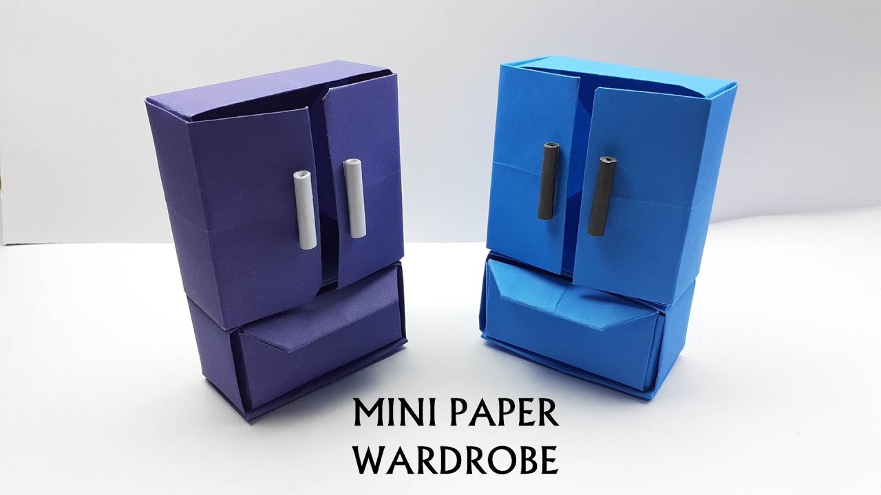 Miniature Craft: DIY Origami Paper Closet | Paper Wardrobe | Paper Furniture/Easy Paper Craft Ideas