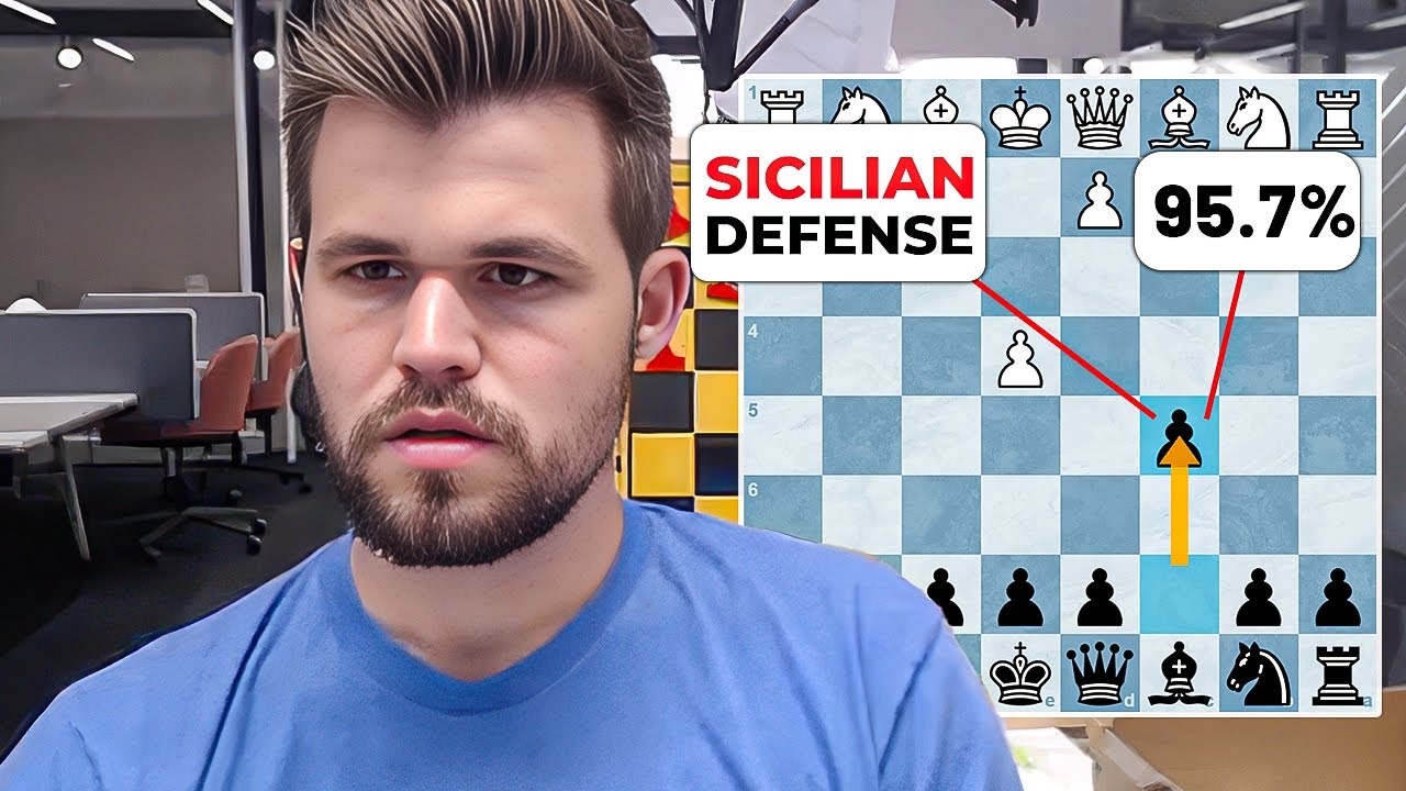 Magnus Carlsen Plays the Sicilian Defense with 95 7% Accuracy!
