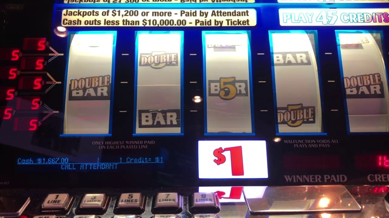 Old School 9 Line, Double Gold, Double Diamond. $45 a spin, ACCIDENTAL HANDPAY!!!