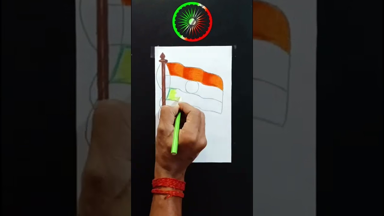 indian flag drawing 🇮🇳 republic day drawing 🥰 #art #drawing #shorts