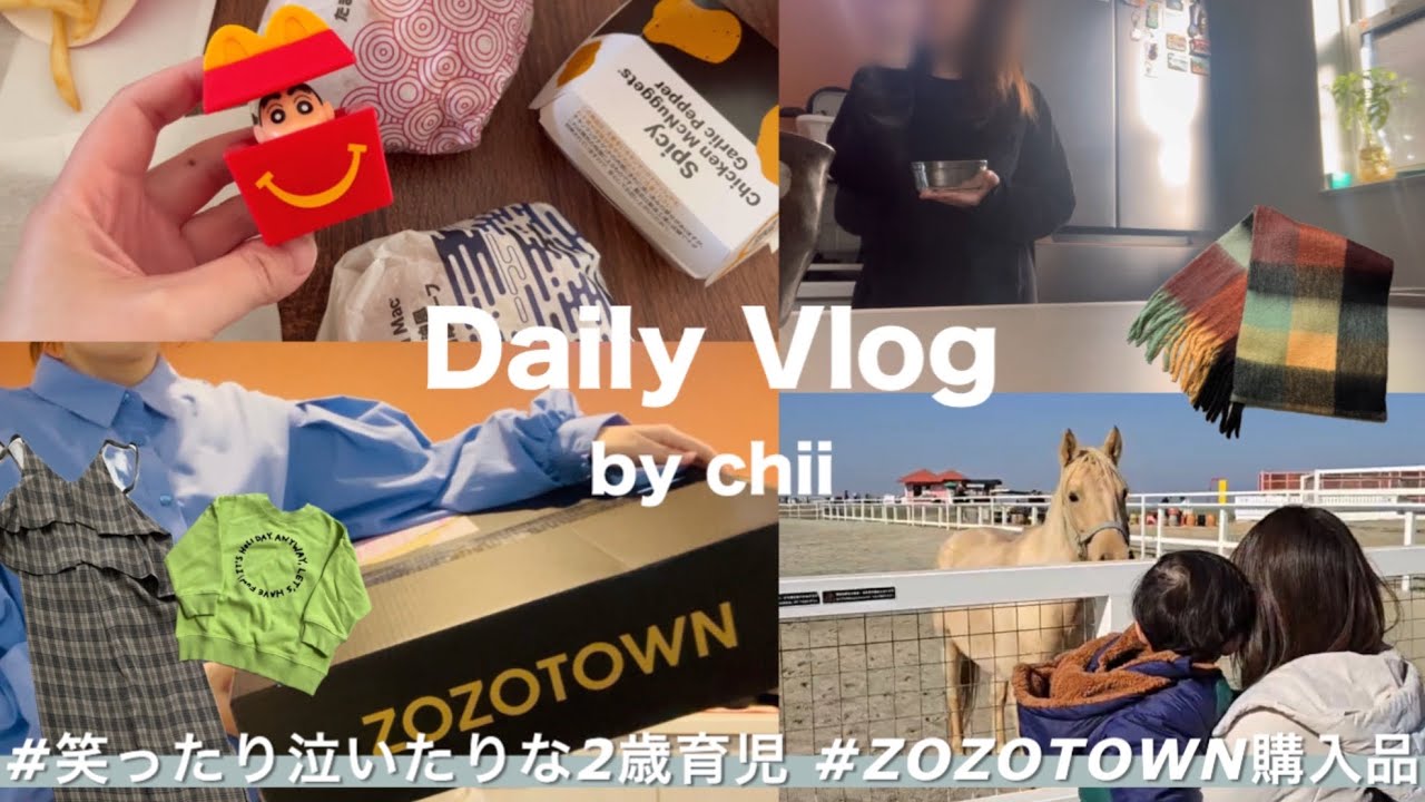 【主婦vlog】2歳の発育と偏食に笑ったり泣いたりな日常🩵ZOZOTOWN購入品🛍️休日の３日間vlog⛄️