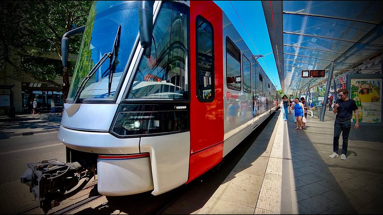 Rheinbahn U76 Full Ride: Krefeld to Düsseldorf 🚊 | Germany Light Rail & Stadtbahn Metro Train