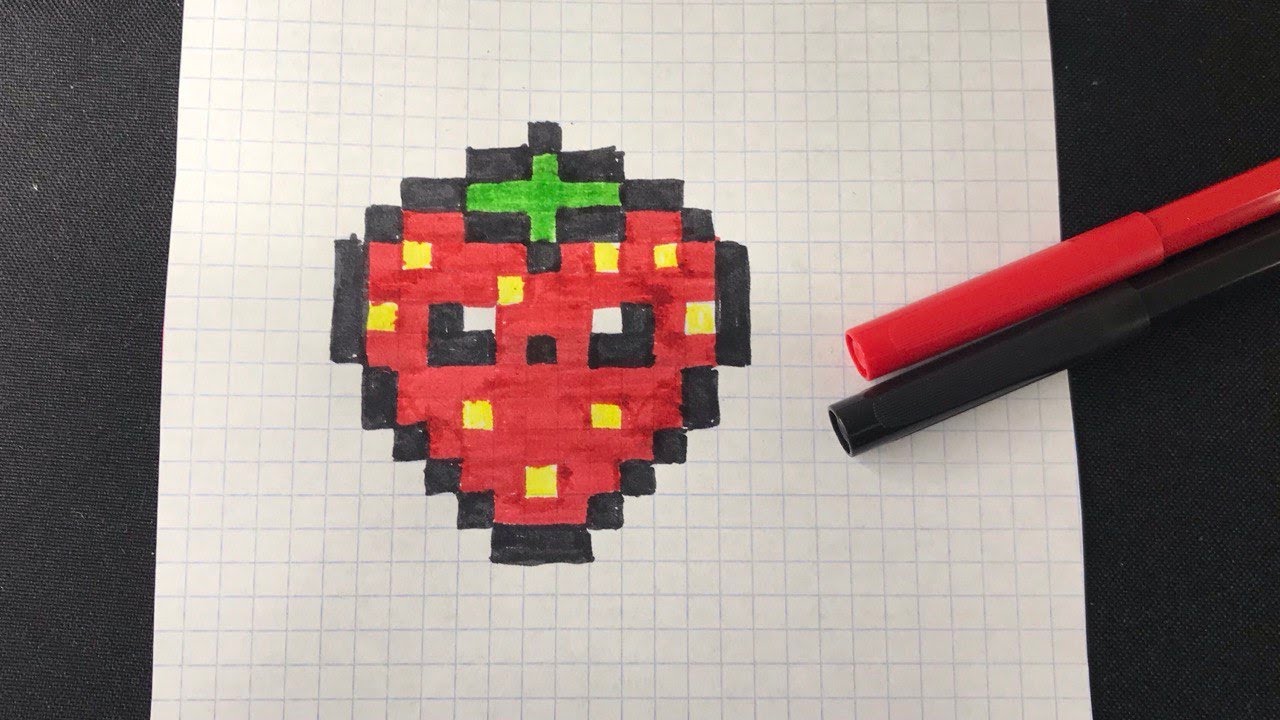 Pixel art 🍓 How to draw Kawaii Strawberry 🍓 How to draw strawberry   Pixel art