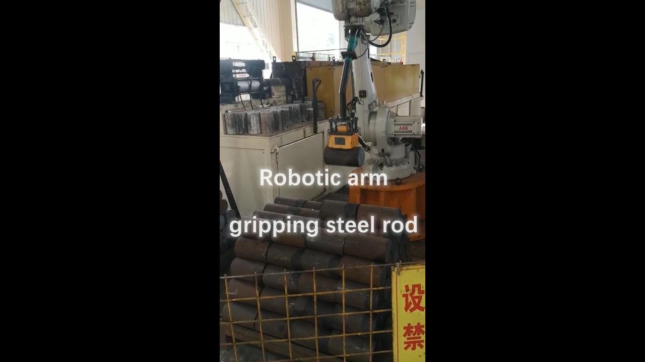 Robotic Arm Gripping Steel Rod with Magnet - Magnetic Gripper Used for Robot | HVR MAG