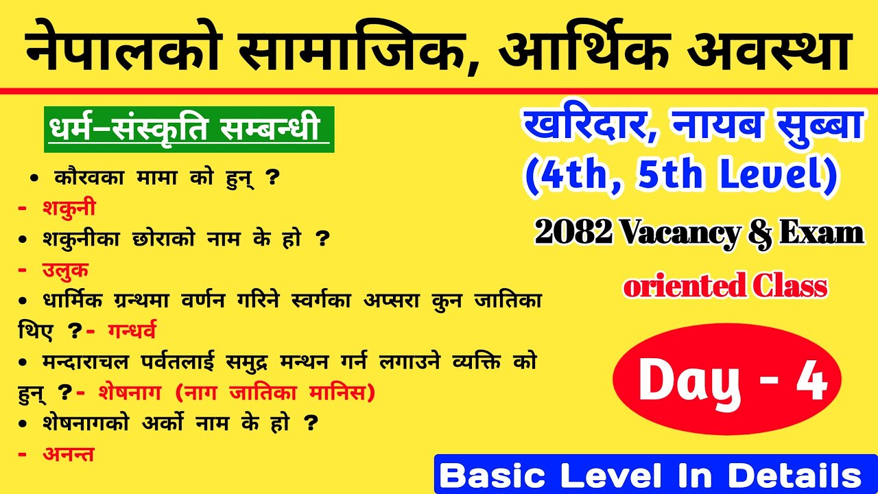 Kharidar & Nayab Subba Tayari Class | नेपालको सामाजिक आर्थिक अवस्था | Loksewa Tayari | Day - 4