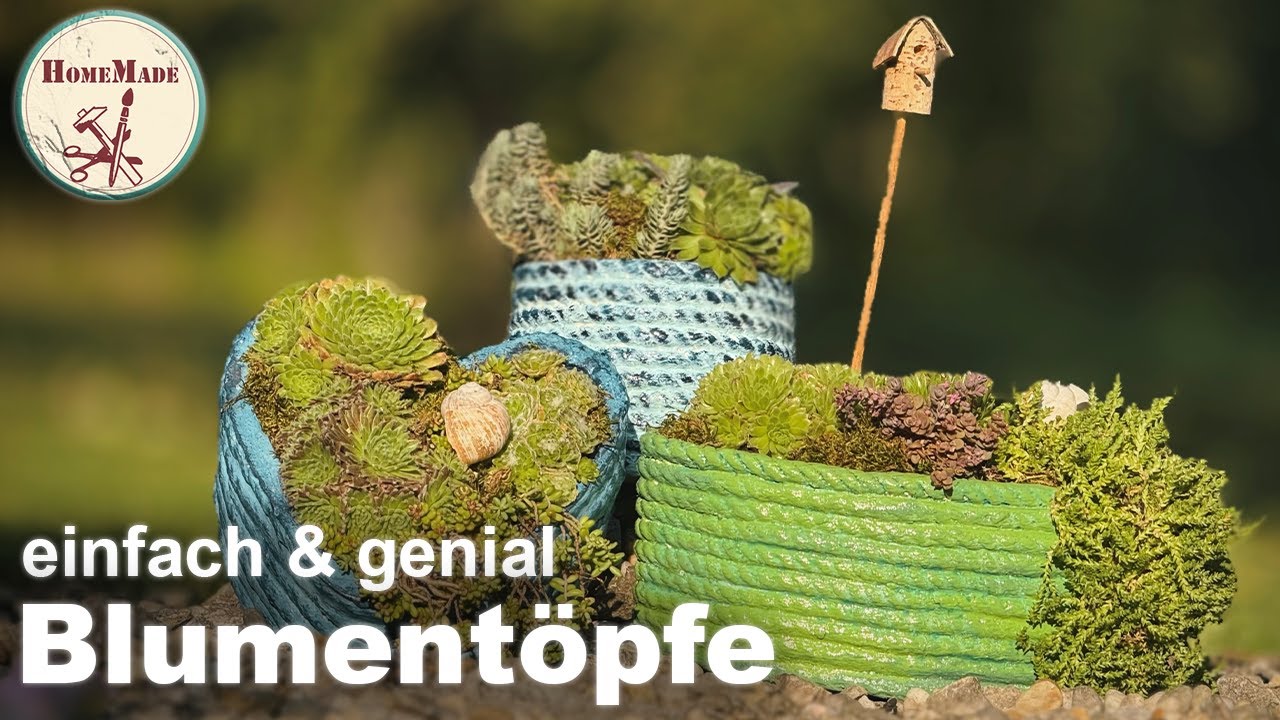 DIY | So machst Du wunderschöne Blumentöpfe – ganz ohne Brennofen | einzigartige Gartendeko