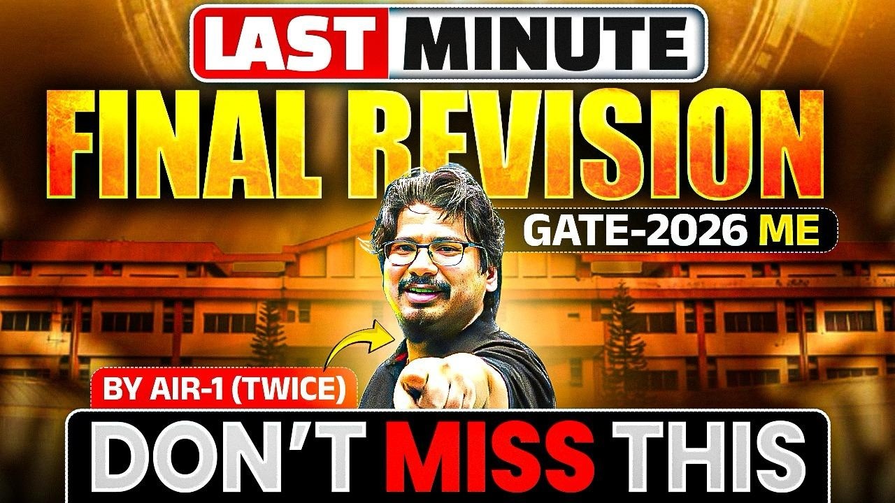 🏆 By AIR-1 (Twice) | ⏳ In 1 hr Complete Thermal & Fluid | GATE 2026 ME | #GATE2026 #GATE2026ME