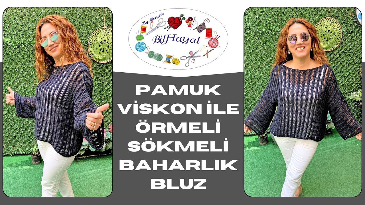 PAMUK VİSKON İLE ÖRMELİ SÖKMELİ BAHARLIK BLUZ