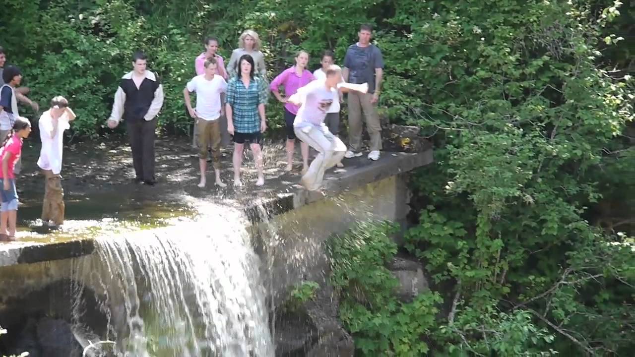 Waterfall jumping
