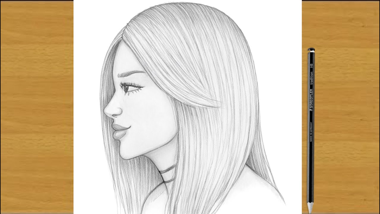 How to Draw a Girl Side View | Step by Step Pencil Drawing