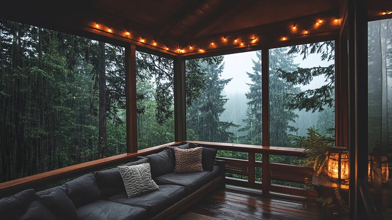 🌲 Peaceful Rain at a Forest Cabin | Cozy Window Ambience for Sleep