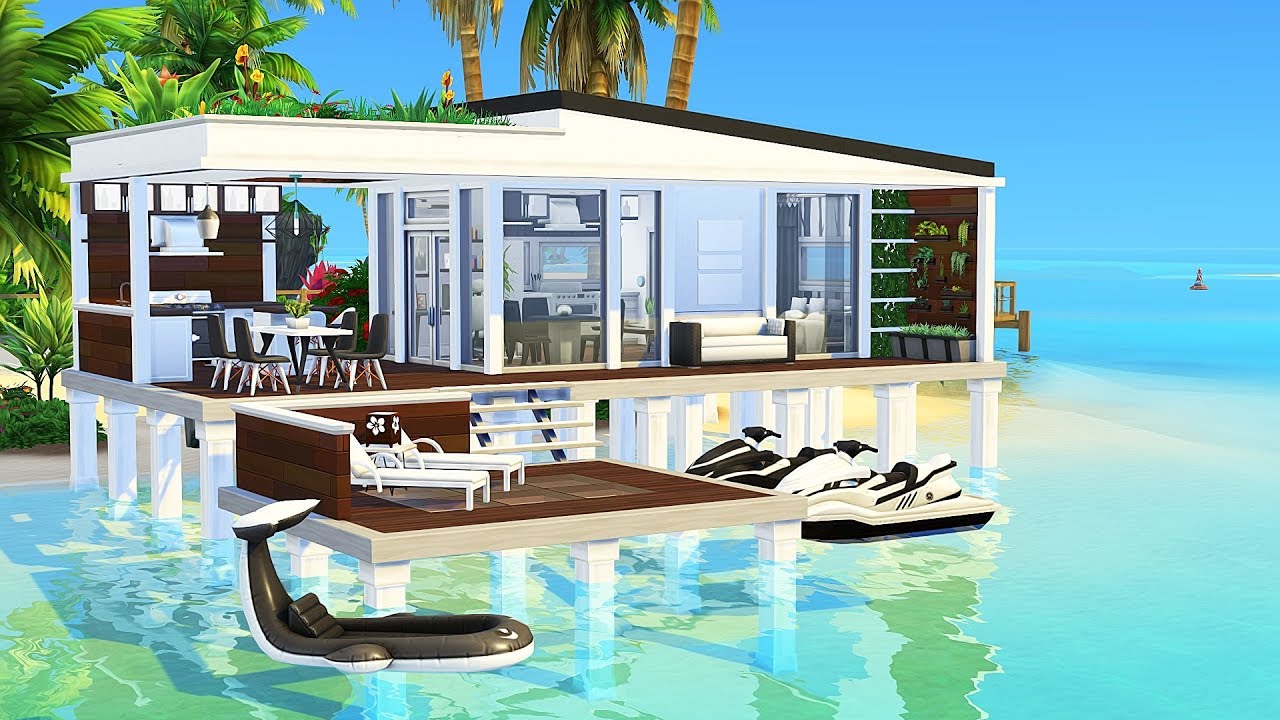 TINY MODERN BEACH HOUSE 🌴 | The Sims 4 | Speed Build
