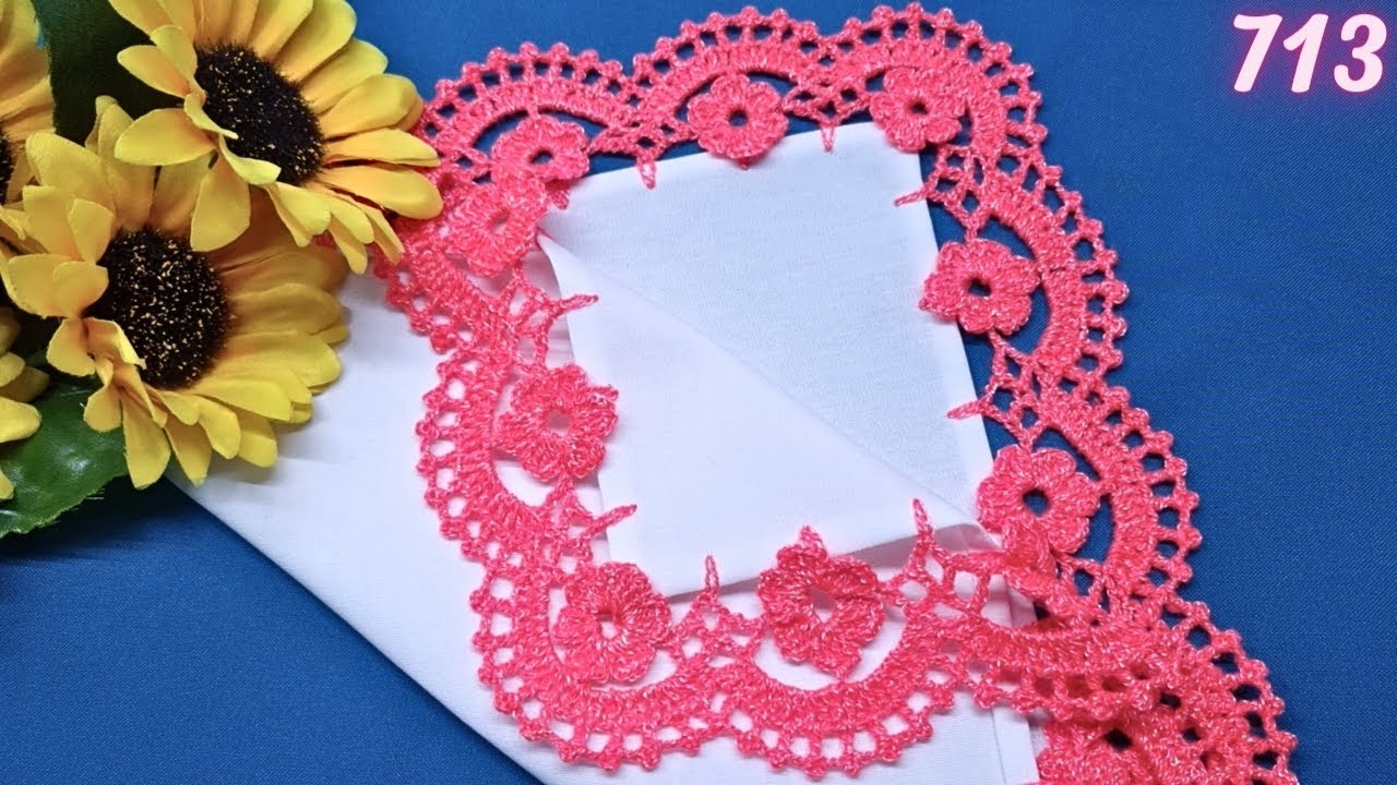Con solo 2 vueltas podrás realizar esta hermosa puntilla de flores en relieve 🌺 |  713