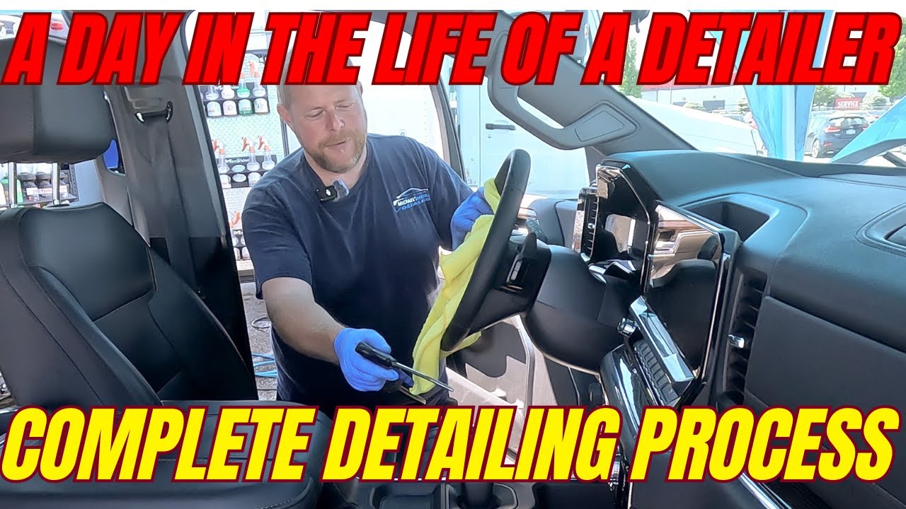 A day in the life of a professional mobile detailer doing full detail tutorial of a full size Pickup