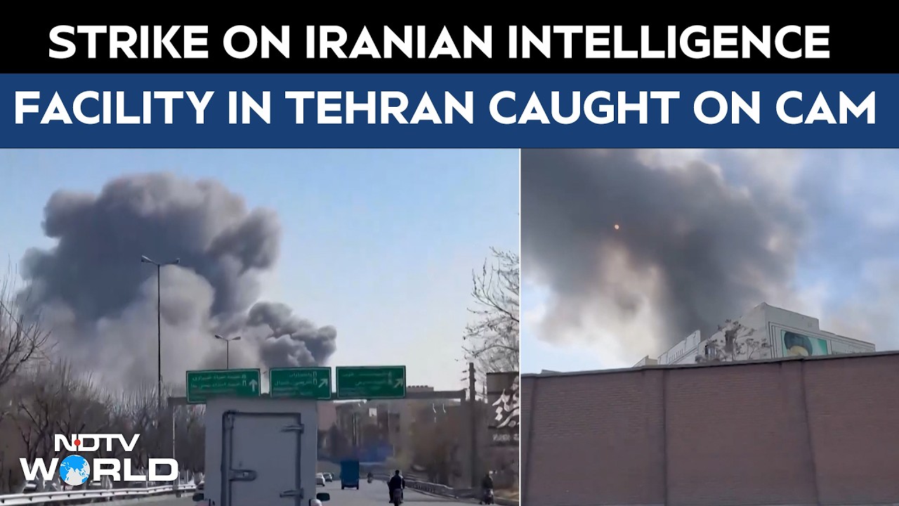 Moment Iranian Intelligence Agency Complex Hit In Tehran Attack