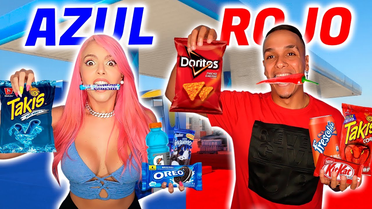 24 HORAS COMIENDO DE UN COLOR EN GASOLINERAS⛽ @Jenny Devil  | CYK⚡​