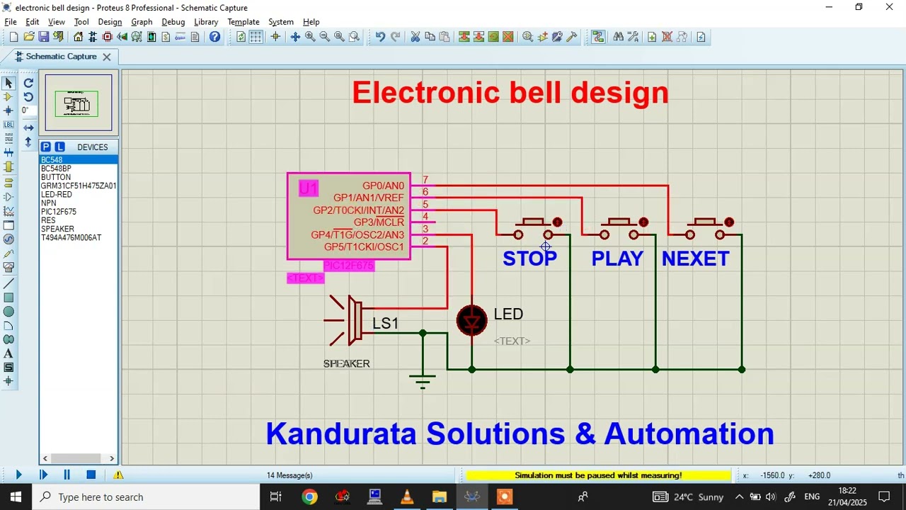 PIC12F675 Electronic Doorbell Melody Circuit