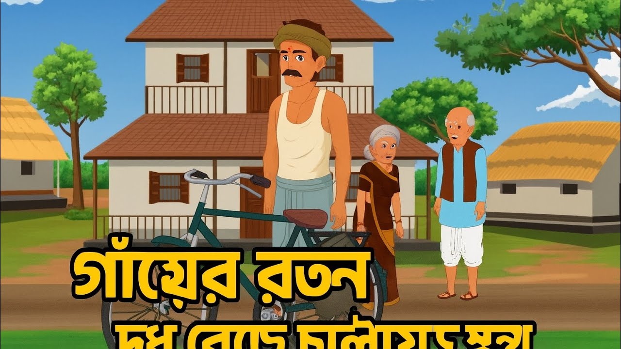 গাঁয়ের রতন ধুদ বেচে চালায় স্বপ্ন #golpo bangla video #cartoon #moralstories#animation #BanglaStory