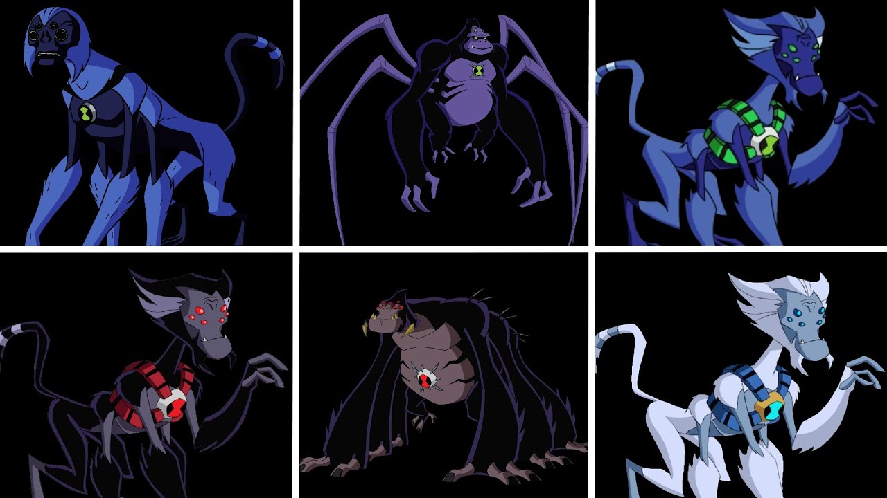 🇧🇷 Todas as Transformações do Macaco-Aranha - ben10 (Dublado)