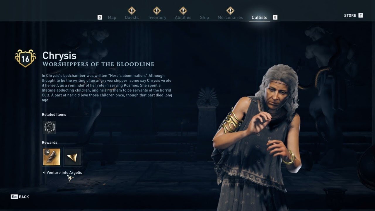 Где найти ХРИСИСА (Отправляйтесь в Арголиду) Расположение культистов в AC Odyssey